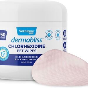 Vetnique Dermabliss Chlorhexidine Pet Wipes - 50 count.